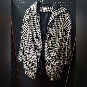 Charter Club Black and White Pea Coat
